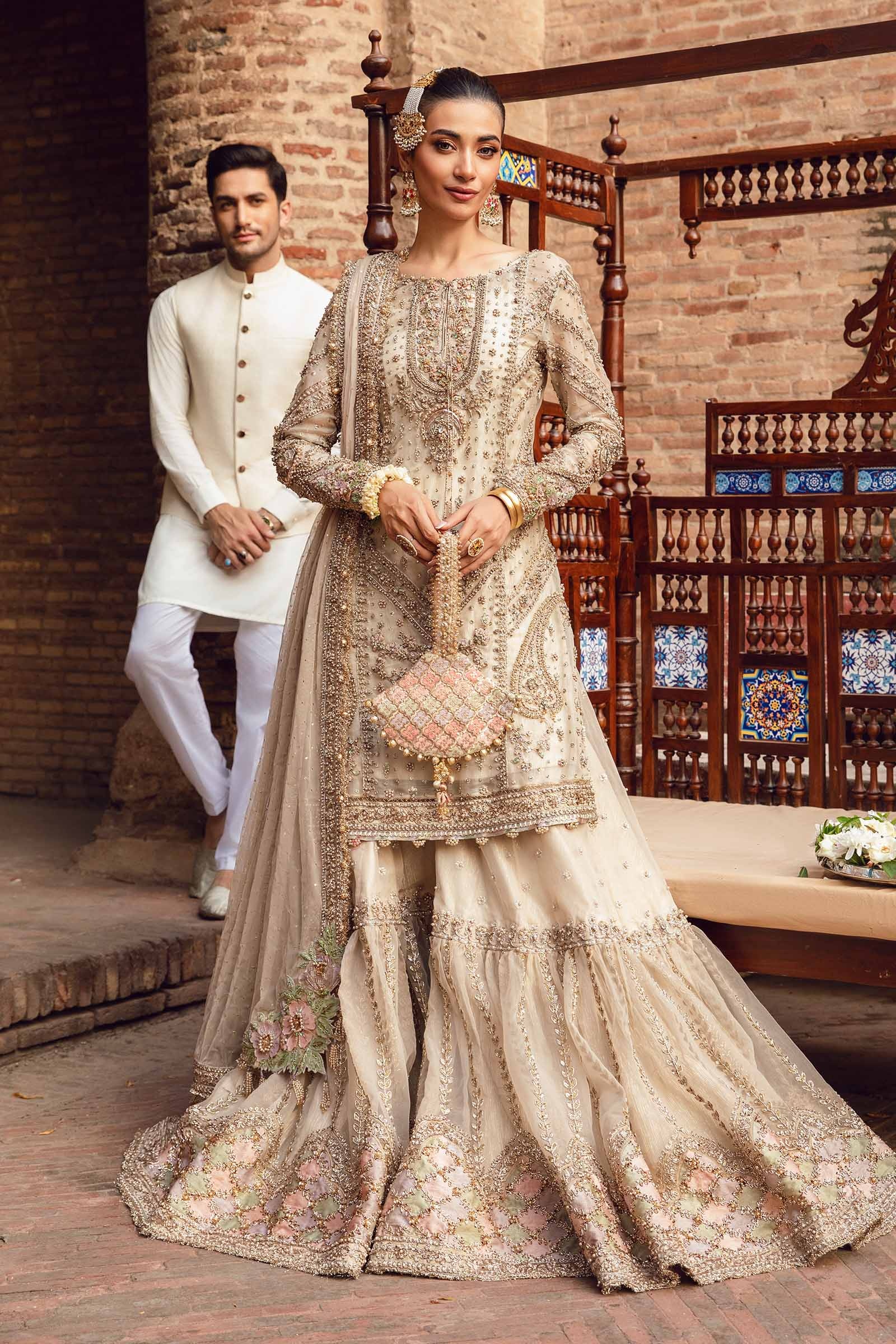 Maria B - Ishtar Pakistani fashion outfit in ivory tones.